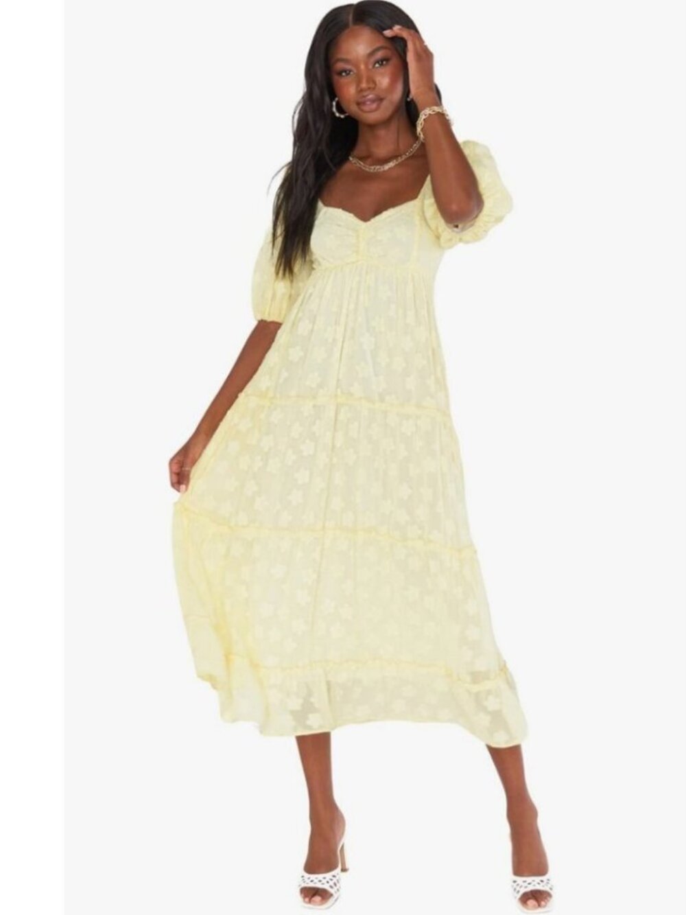 Show Me Your Mumu Odette Yellow Daisy Floral Midi Dress S